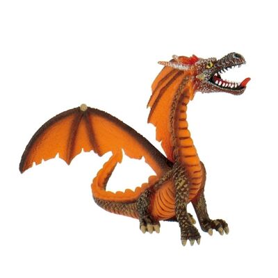 Fantastic animal figurine Sitting Dragon Orange