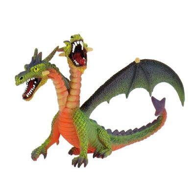 Fantastic animal figurine 2-headed Dragon Green