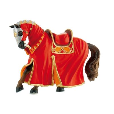 Figurine Cheval de tournoi rouge