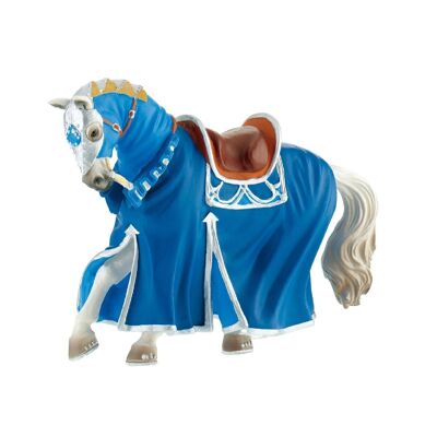 Statuetta di cavallo da torneo blu