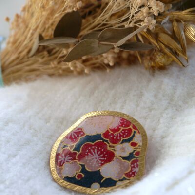 Japanese paper brooch - Plum flowers