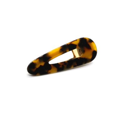 Oval Leopard barrette in cellulose acetate