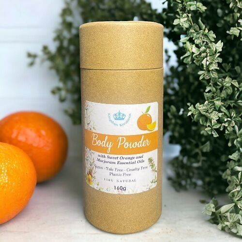 100 Natural Talc Free Body Powder - Sweet Orange and Marjoram