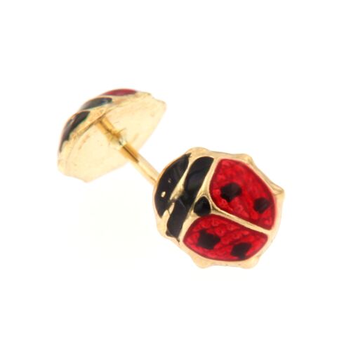 9K - Earrings medium Ladybug with back
