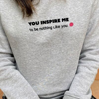 Crew Neck Sweatshirt "Nothing Like You"__S / Grigio