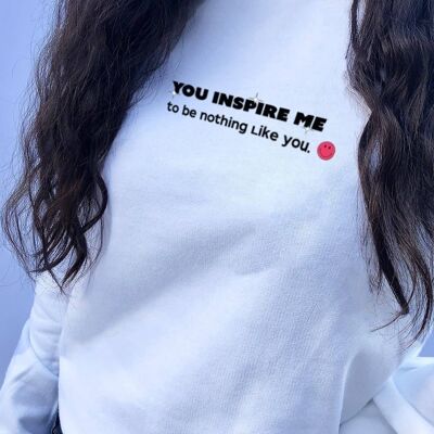 Crew Neck Sweatshirt "Nothing Like You"__S / Bianco