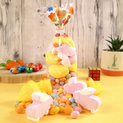 Bag of Easter sweets - Marshmallows and small liqueur eggs
