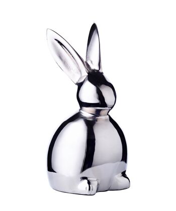 Figurine décorative lapin Louis (hauteur 13 cm) en aluminium nickelé 1