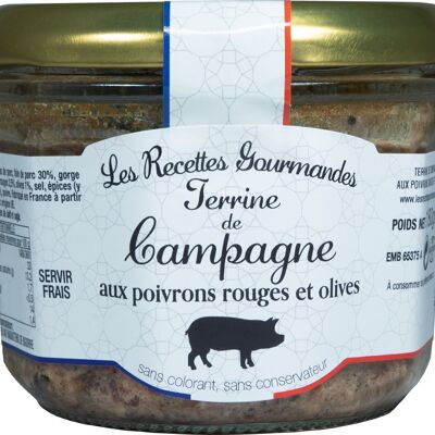 Country Terrine Verrines with Red Peppers & Olives 180g
