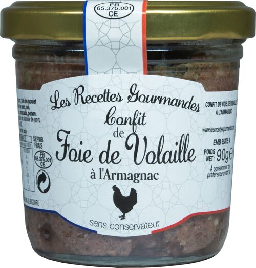 Verrine Confit de Foie de Volaille à l'Armagnac 90g