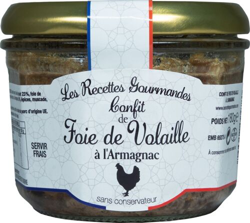 Verrine Confit de Foie de Volaille à l'Armagnac 180g