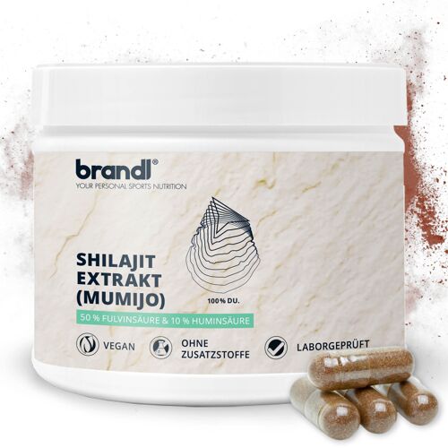 brandl® Shilajit Kapseln | 500mg Extrakt mit 50% Fulvinsäure & 10% Huminsäure | Mumijo Shilajit Original 120 Kapseln