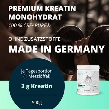brandl® créatine CREAPURE créatine monohydrate en poudre 500g | 100% fabriqué en Allemagne 2