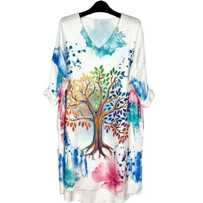 P 8179-22 Printed V-neck tunic