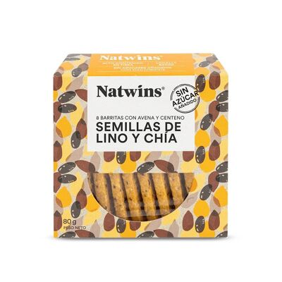 NATWINS Bars with Oats and Rye, Flax and Chia seeds.