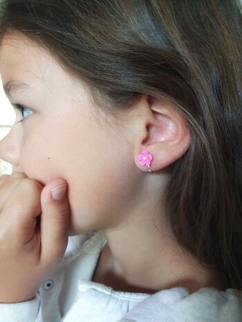 Boucles d'oreilles clips fantaisie pour enfant - cœurs et dinosaures (couleurs aléatoires) 2