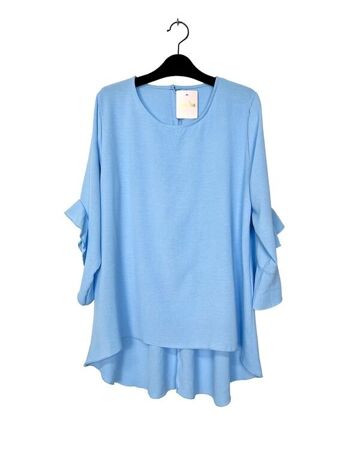 24530 Round neck tunic with frilly sleeves 25