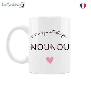 Mug Nounou Lettres Fleuries