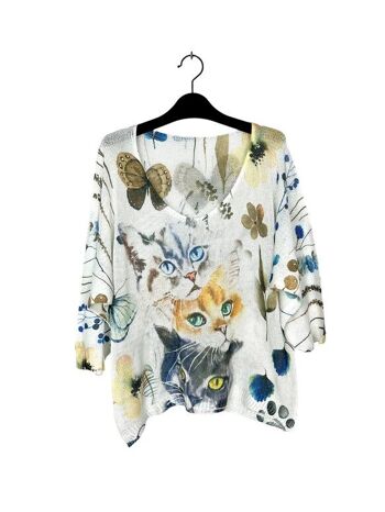 P 21012-12 3/4 sleeve patterned t-shirt 1