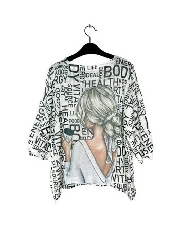 P 21012-20 3/4 sleeve patterned t-shirt 2
