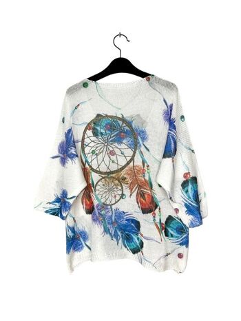 P 21012-26 3/4 sleeve patterned t-shirt 2