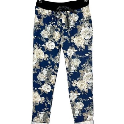 P 2929-02 printed pants with lace