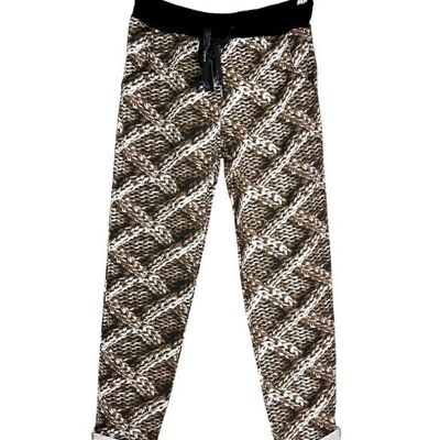 P 2929-06 printed pants with lace