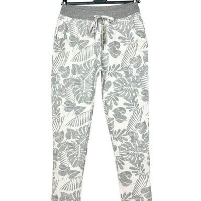 P 2929-09 printed pants with lace