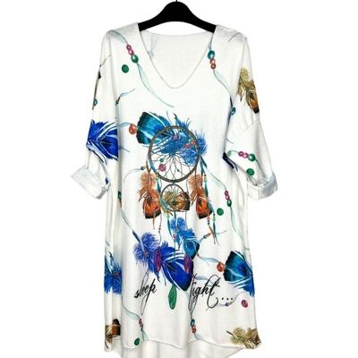 P 8179-04 Printed V-neck tunic