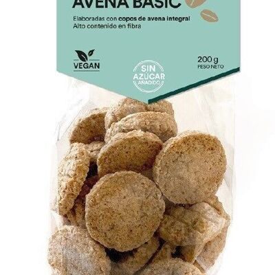 NATWINS Galletas Avena Basic (vegano, sin aceite de palma y sin azúcar añadido)