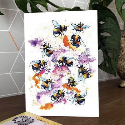 Cartolina d'auguri dell'ape calabrone