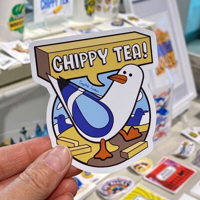 Chippy Tea! Big vinyl sticker