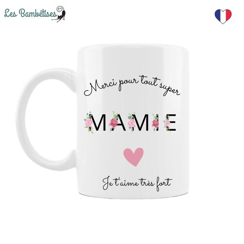 Mug Mamie Lettres Fleuries