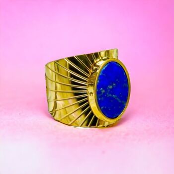 Bague "RACHEL" adaptable avec Lapis lazuli 1