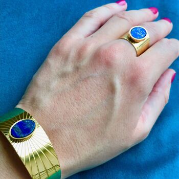 Bague "RACHEL" adaptable avec Lapis lazuli 4