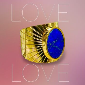 Bague "RACHEL" adaptable avec Lapis lazuli 9