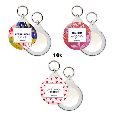 Pack of 30 Grandmother's Day key rings