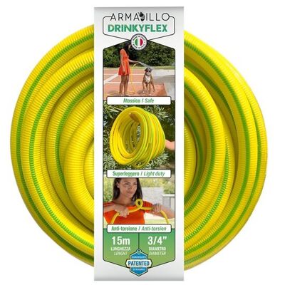 Super-light garden hose 15 meters 3/4", Patented anti-knot and anti-twist