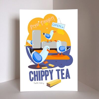 Impresión de arte firmada de té chippy