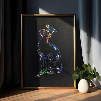 Holographic Sphinx cat poster