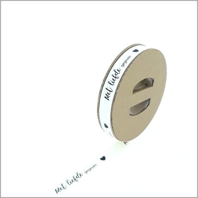 Baumwollband – Mit Liebe geschenkt – 15 mm x 25 Meter