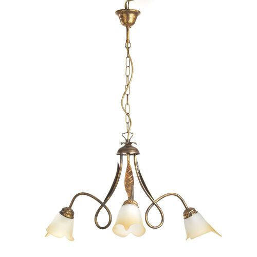 Lampadario 3 luci Doppio Giro Bronzo