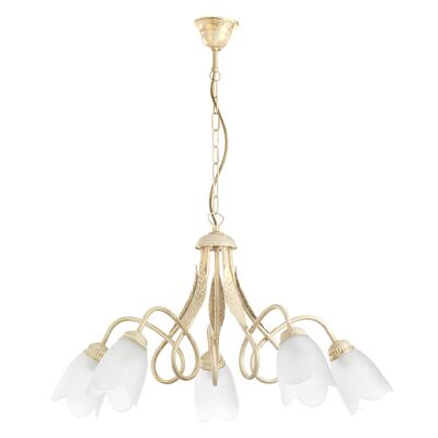 5 light Double Round Ivory chandelier