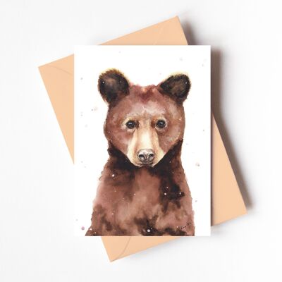 Ritratto del cucciolo d'orso - biglietto d'auguri