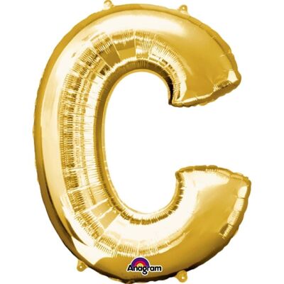 Gold Letter “C” Balloon