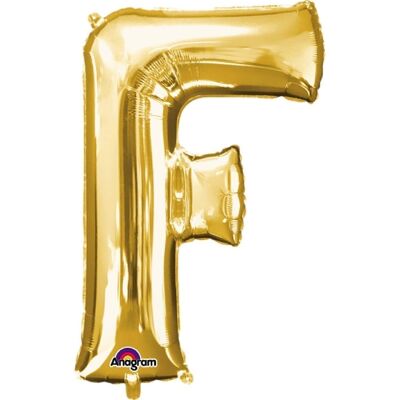 Gold Letter “F” Balloon