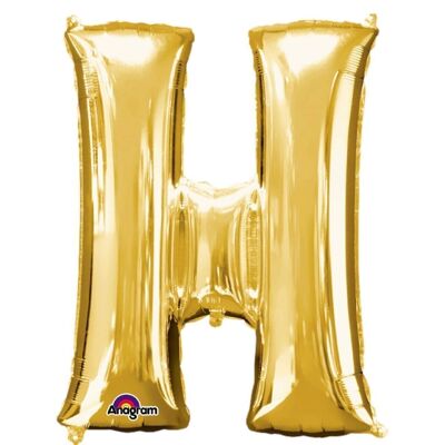 Gold Letter “H” Balloon
