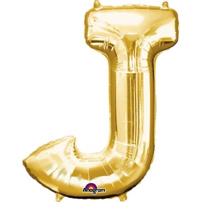 Gold Letter “J” Balloon