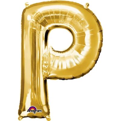 Gold Letter “P” Balloon