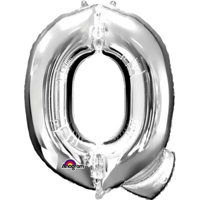 Buchstabe „Q“ Silberner Ballon